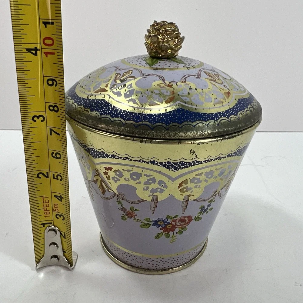 Elite Gift Boxes Wallace Collection Sevres Tin Lavender Gold Rose Finial Good